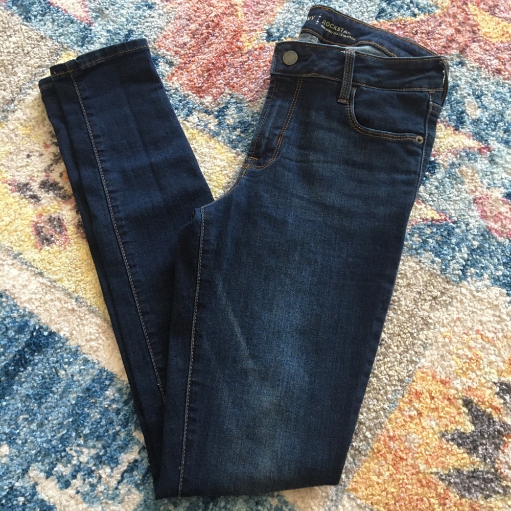 Old Navy Rockstar Dark Blue Denim Jeans